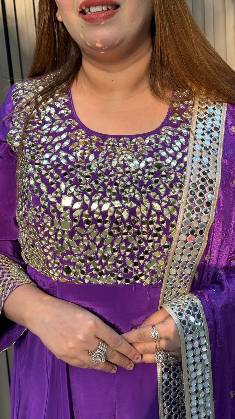 Afsheen Anarkali Suit- Black, Pink, Purple