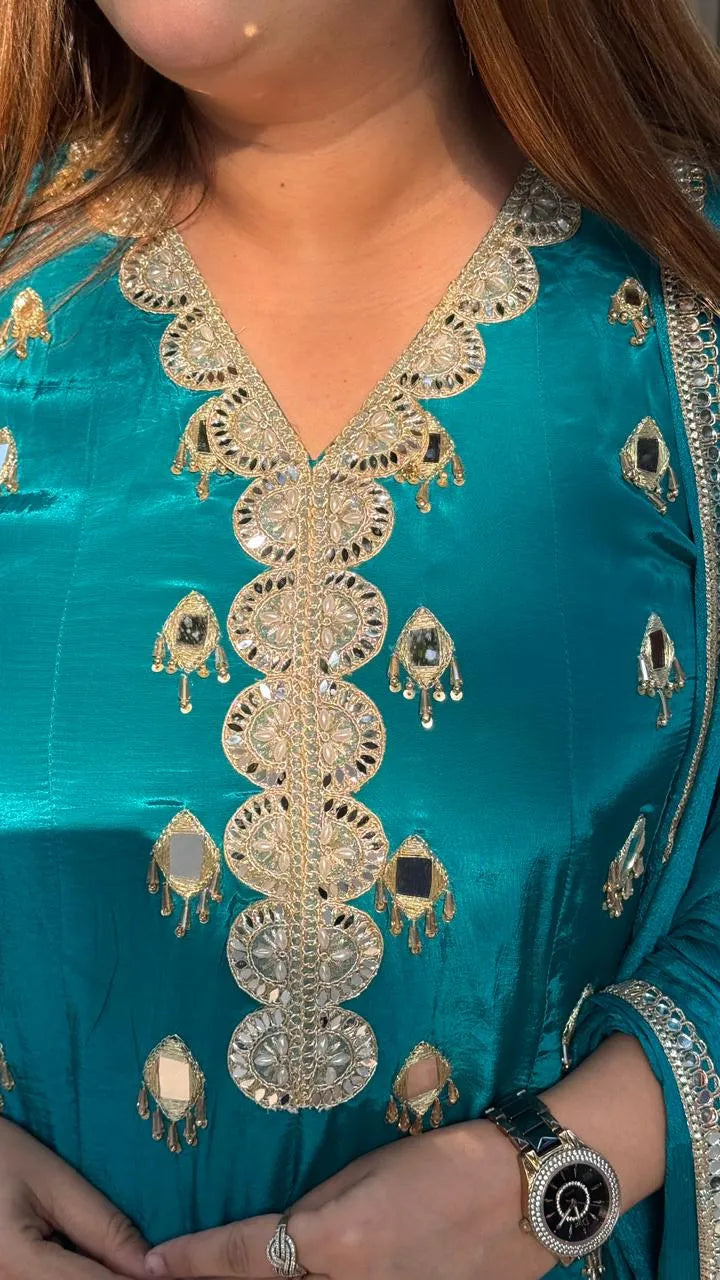 Mahveen Suit Set- Pink, Blue