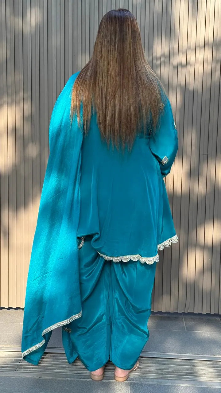 Mahveen Suit Set- Pink, Blue