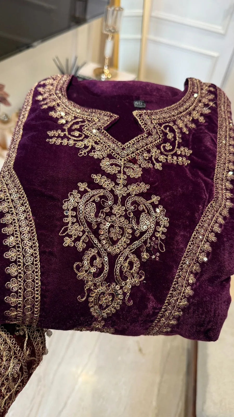 Meriva Velvet Suit Set- Purple, Blue, Maroon, Black