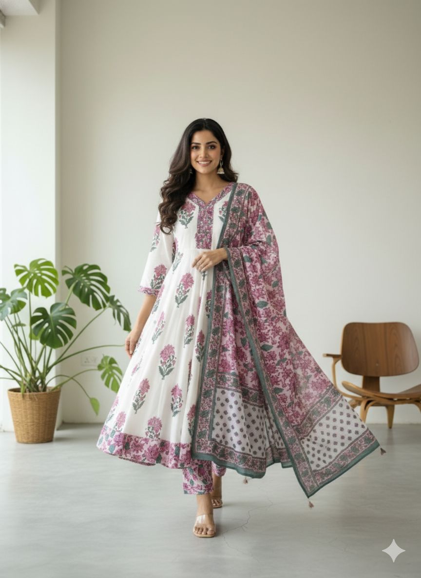 Alira Modern Floral Anarkali
