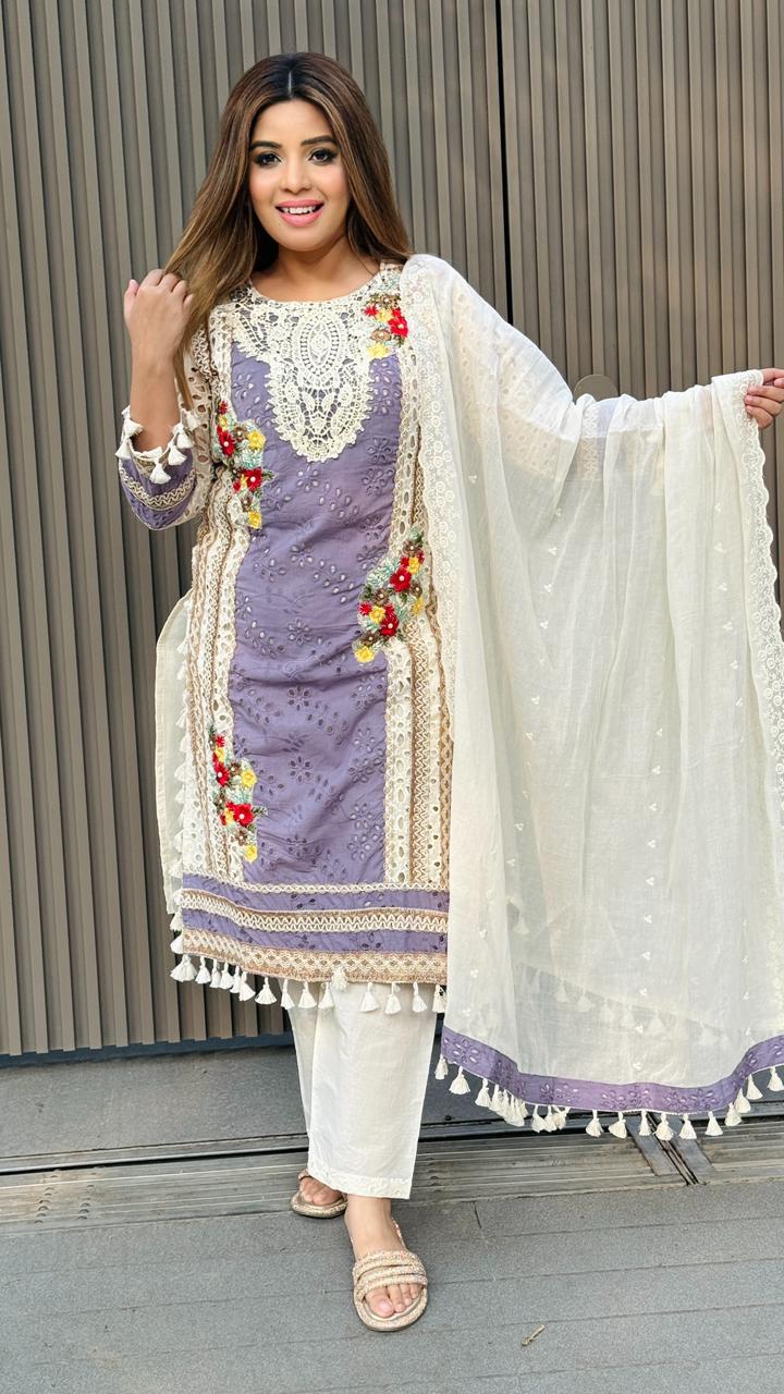 Rangbahaar Multicolor Embroidered Suit Set