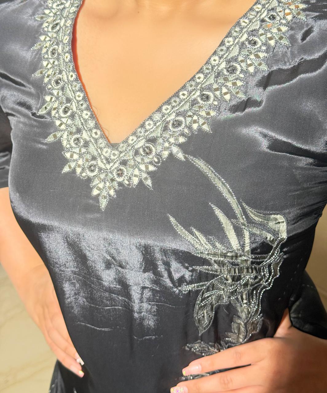 Noorika Black Printed Kurta Set