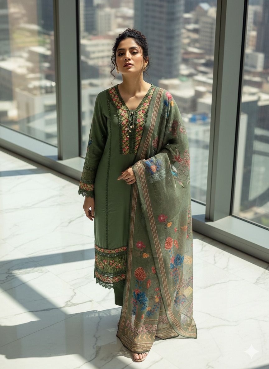 Zayra Verde Premium Ethnic Ensemble