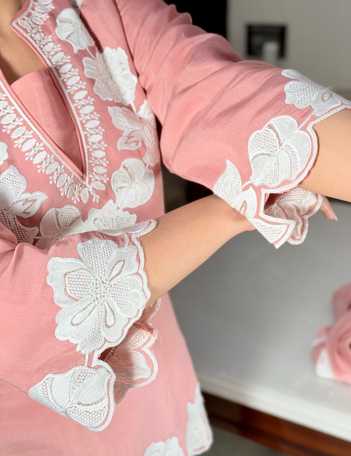 Dilara – Premium Mal Chanderi Embroidered 3-Piece Suit Set