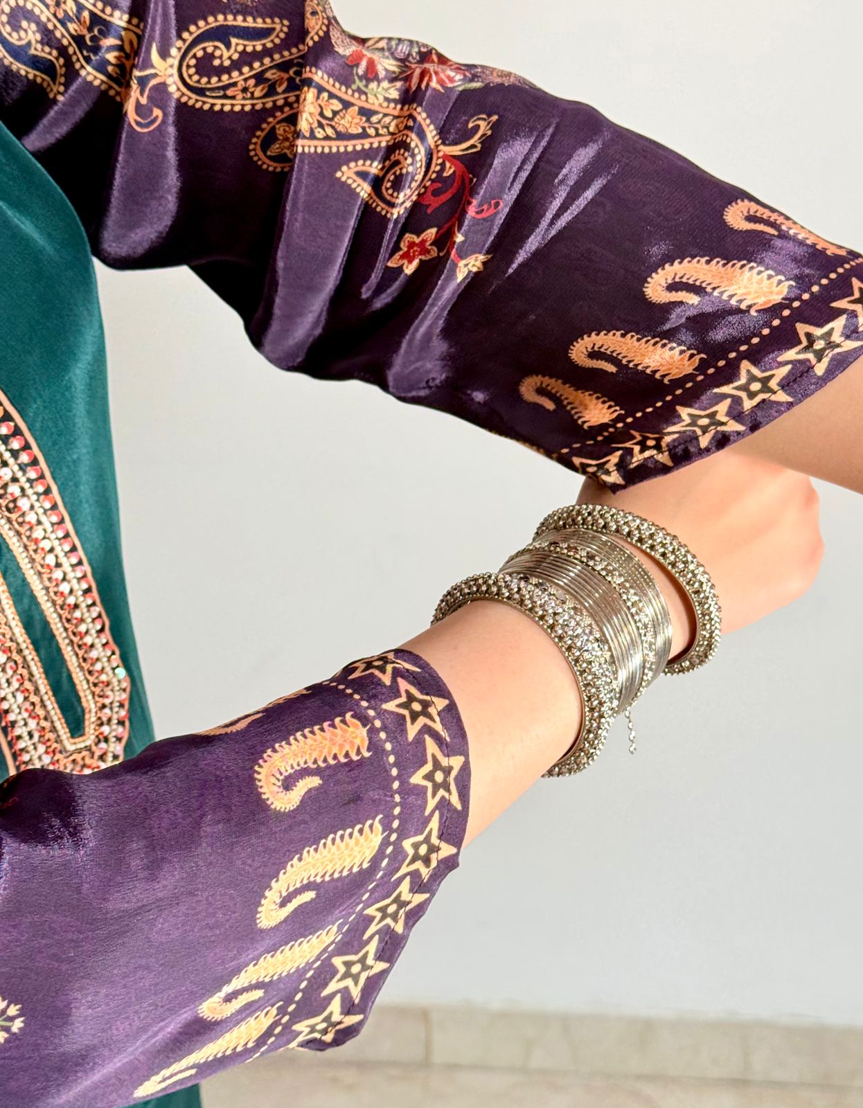 Nazmira – Premium Natural Crepe Handwork Co-ord Set