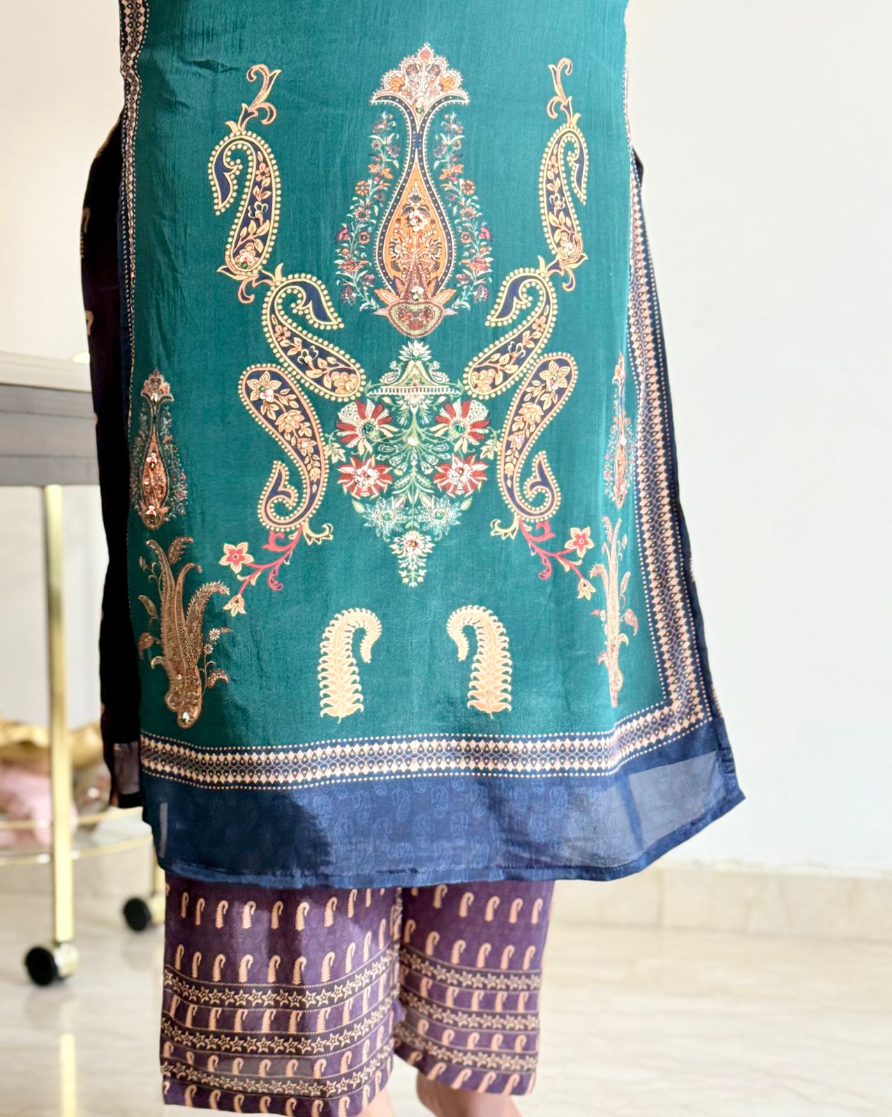 Nazmira – Premium Natural Crepe Handwork Co-ord Set