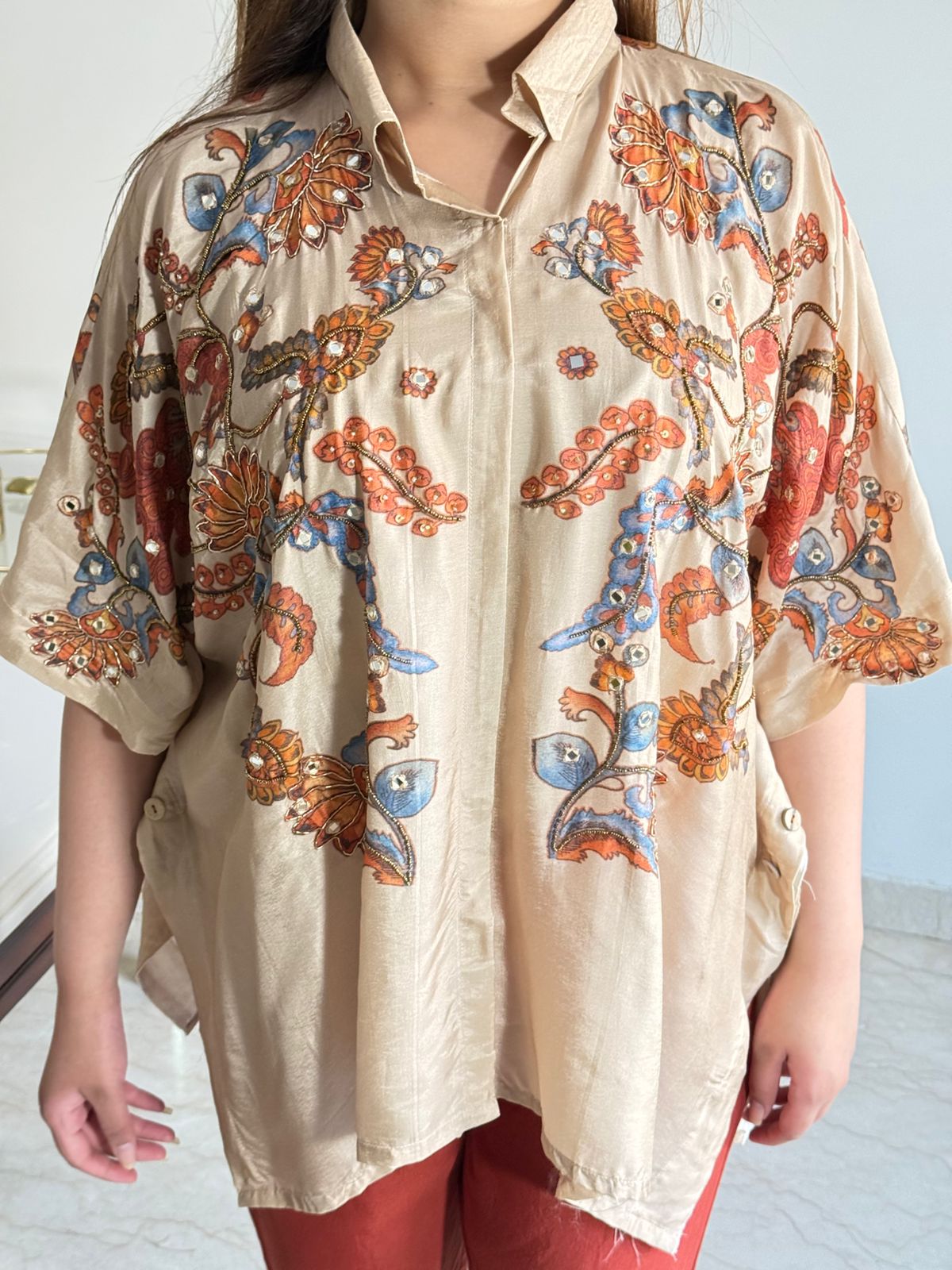 Meherza – Premium Natural Crepe Kaftan Co-ord Set