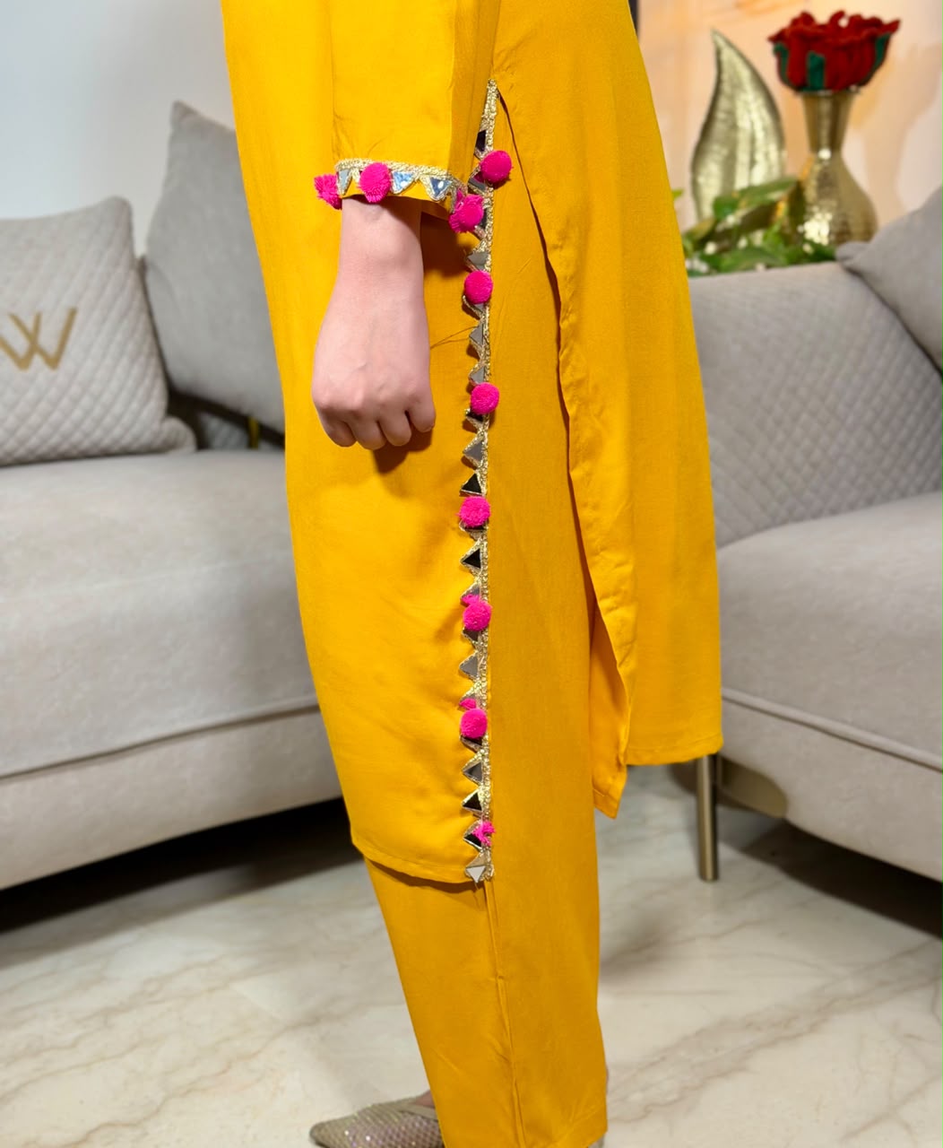 Noorani Pompom Suit Set