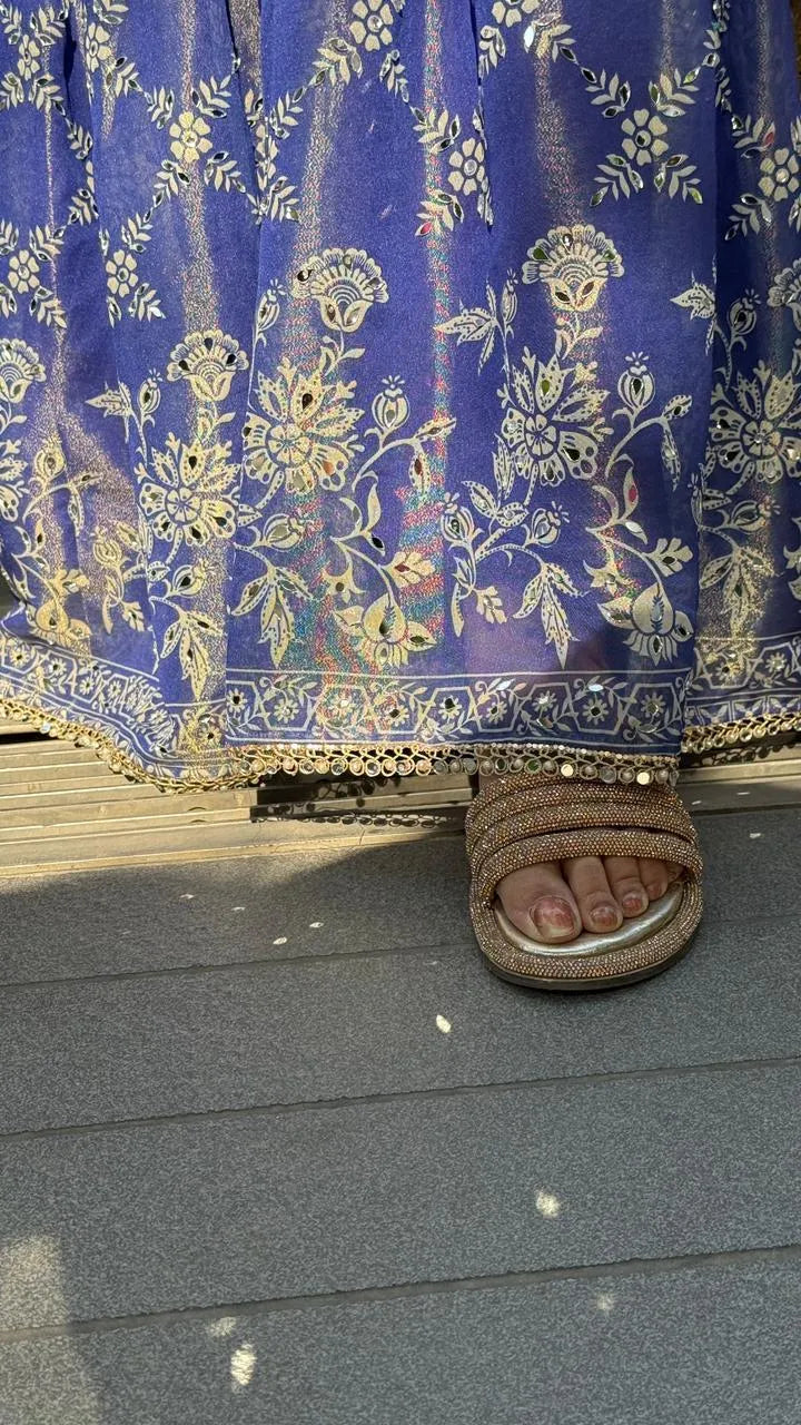 Zivana Sharar Suit- Blue, Pink