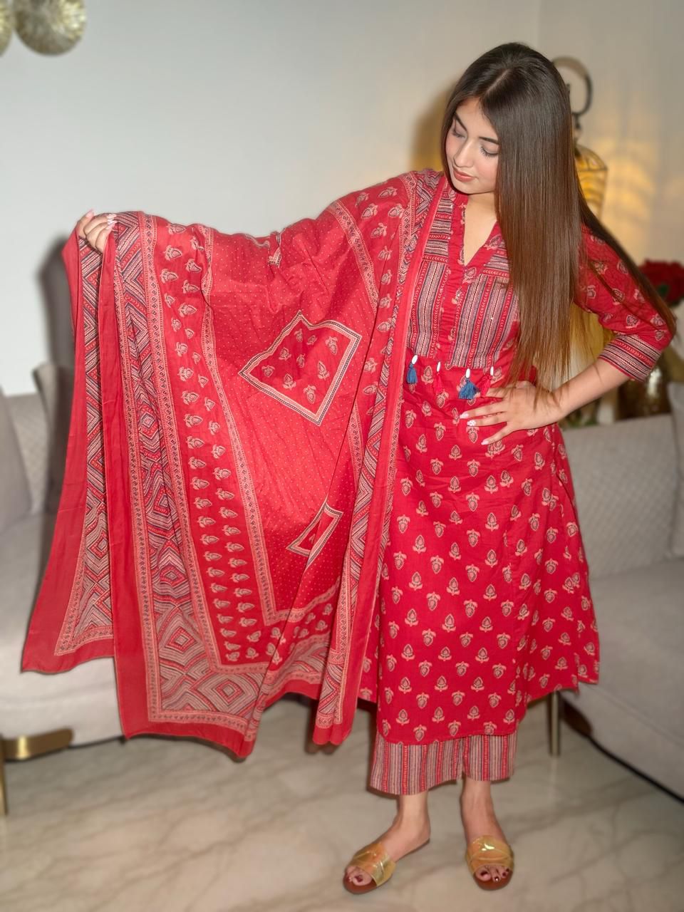 Saira Printed Kurta Set with Dupatta