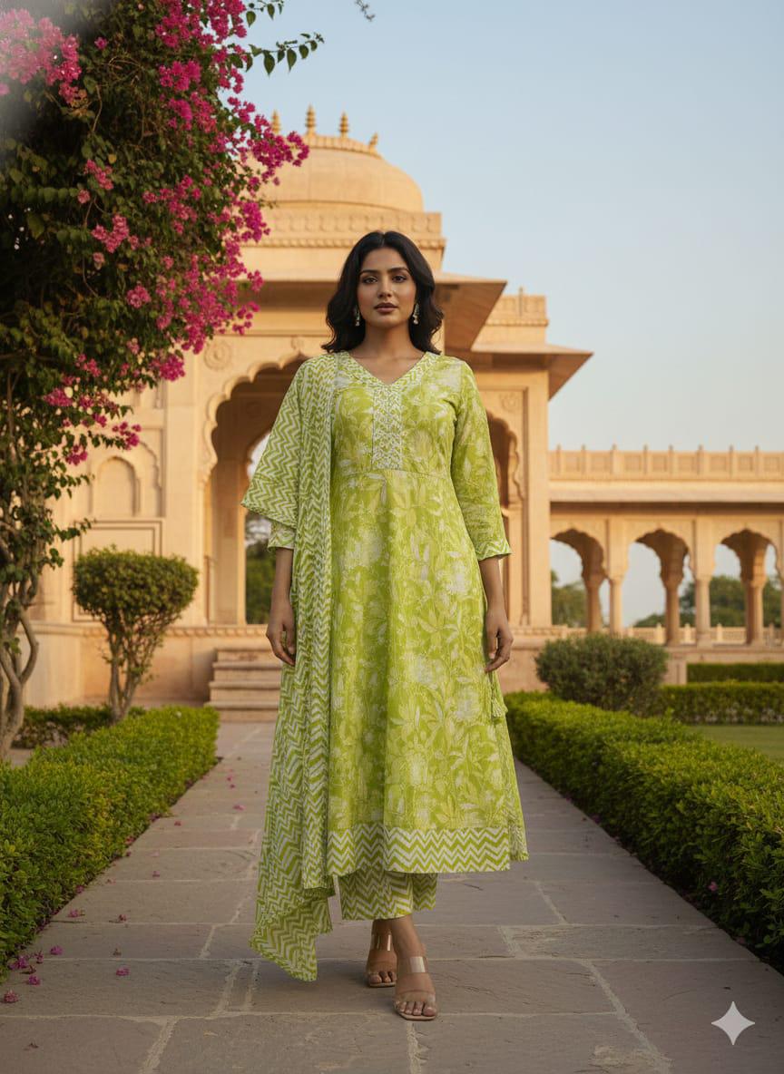 ANVIKA Grace Printed Kurta Set