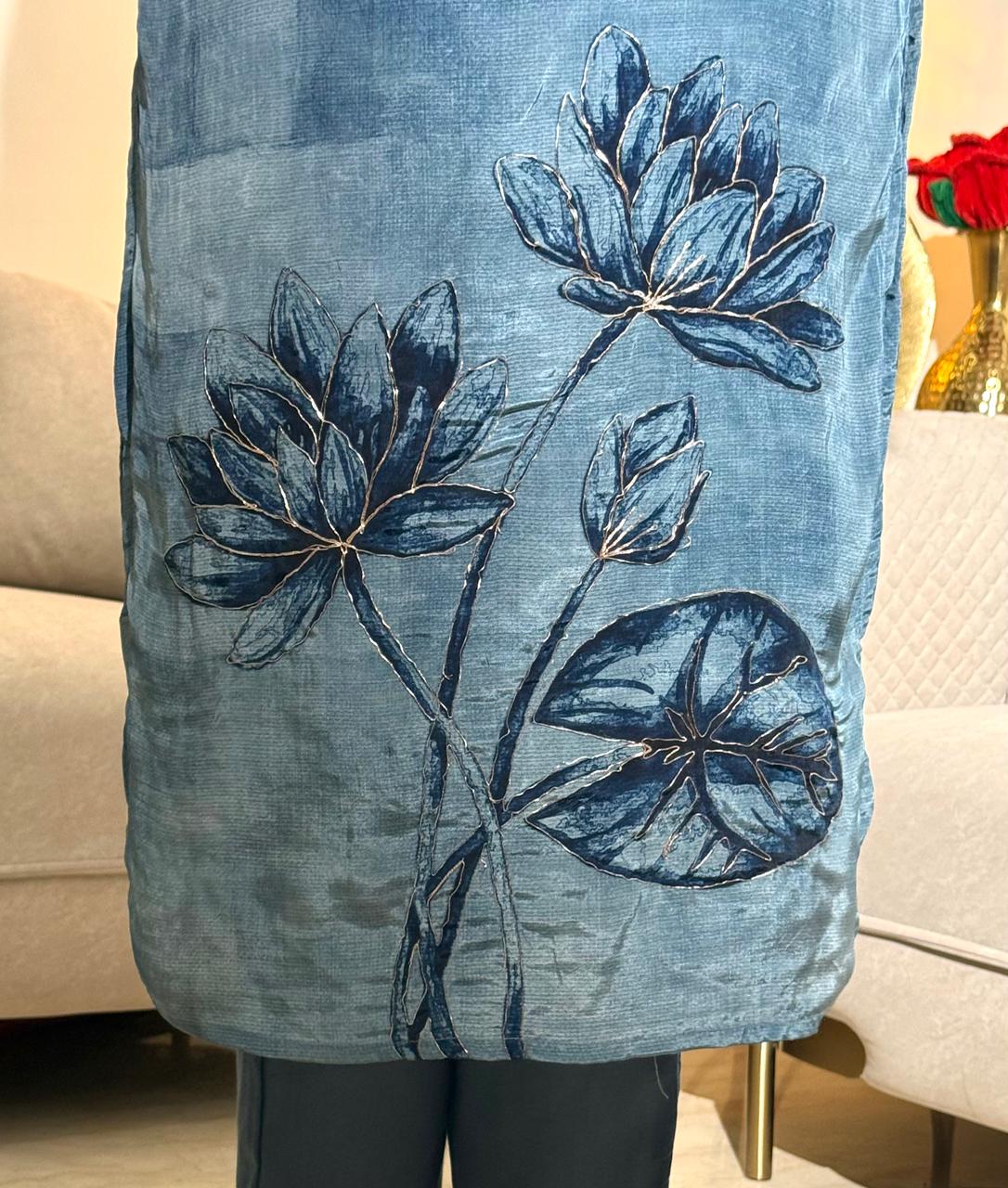 Averra Bloom – Blue Printed Kurta Set