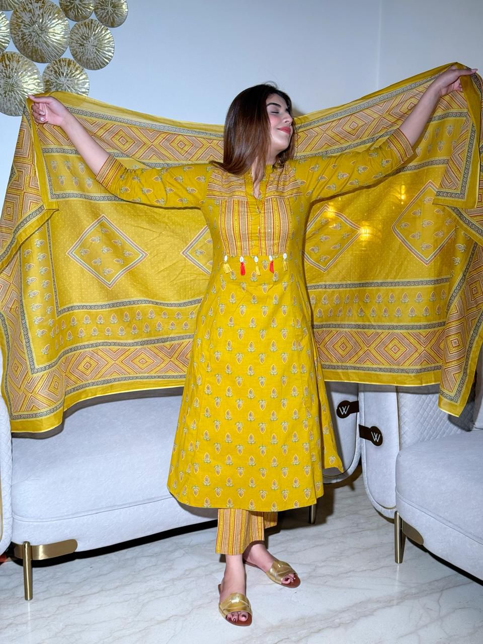 Saira Printed Kurta Set with Dupatta