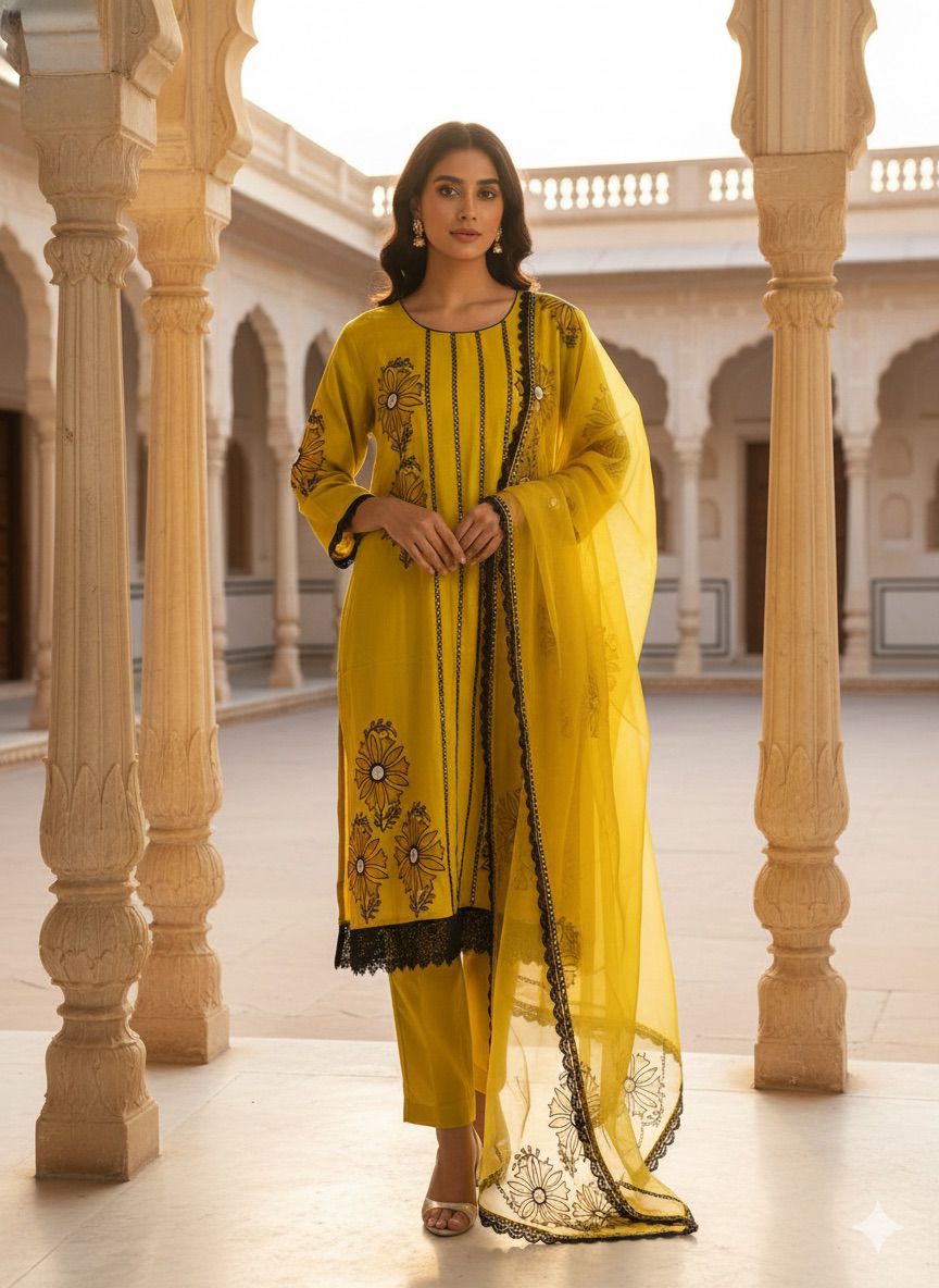 Elara Royale Hand-Embroidered Ethnic Suit