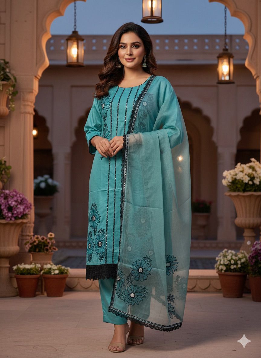 Elara Royale Hand-Embroidered Ethnic Suit