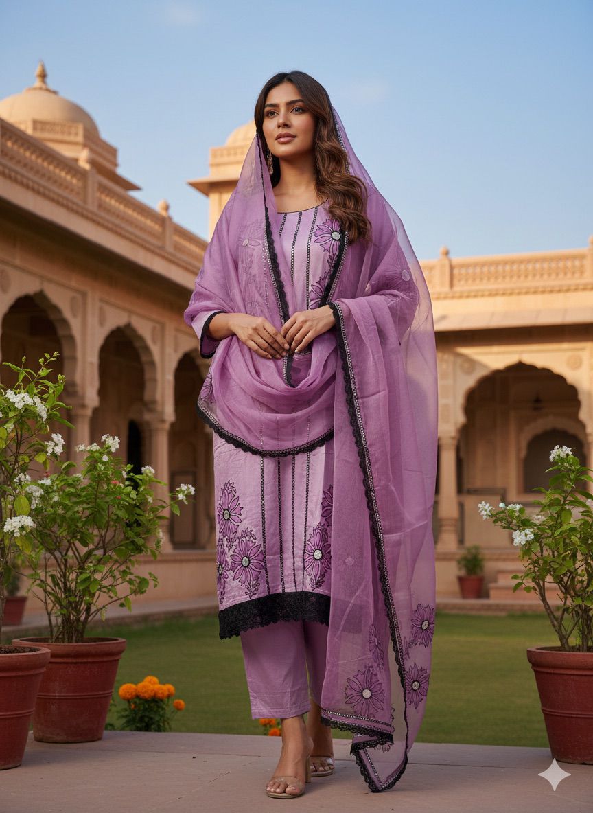 Elara Royale Hand-Embroidered Ethnic Suit