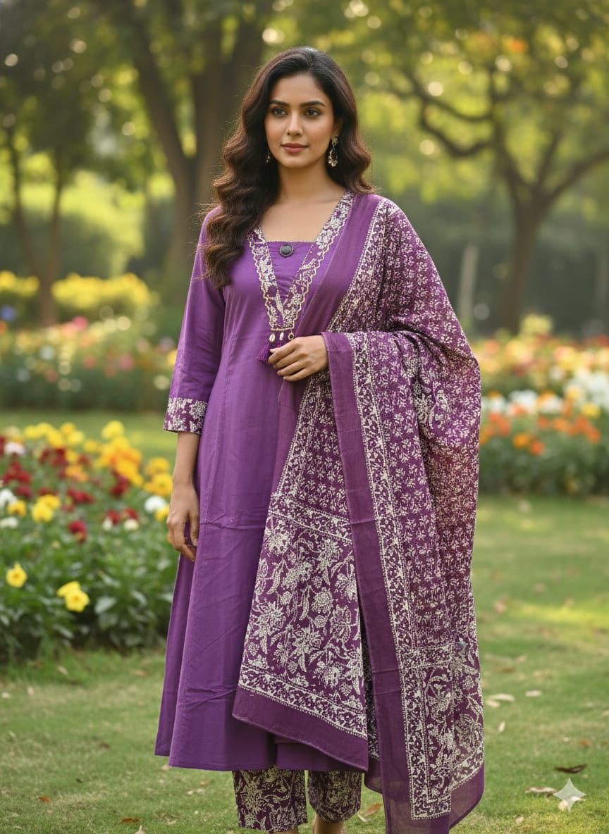 Signature Azure Bloom: An Artisan 3-Piece Ensemble