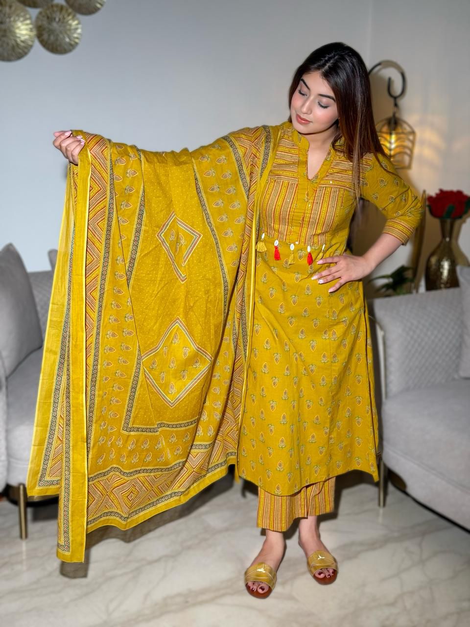 Saira Printed Kurta Set with Dupatta