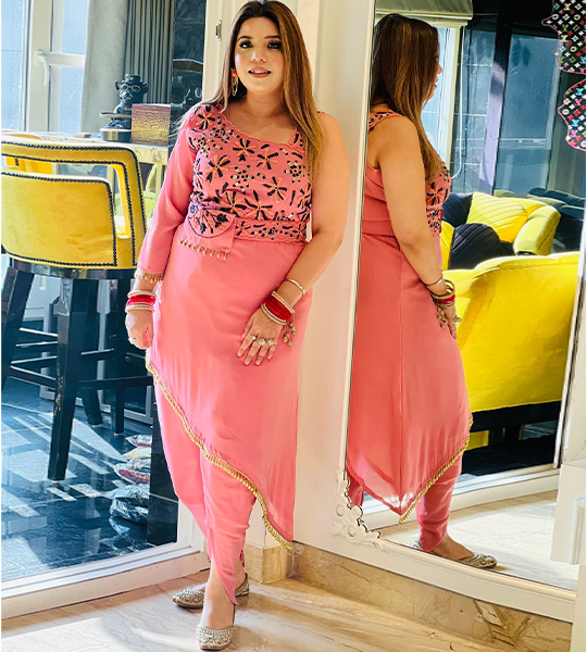 Selfie Rouge Pink Designer Suit Set