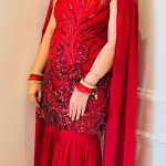 Selfie Scarlet Red Suit&Sharara Set