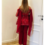 Selfie Crimson Red Designer Suit Set