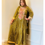 Selfie Gold Print Designer Kali Gown