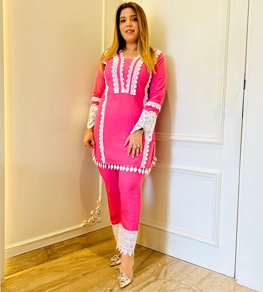 Selfie Fuscia Pink Rayon Suit Set