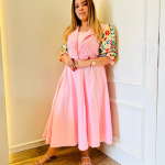 Selfie Baby Pink Cotton Maxi Dress