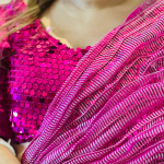 Selfie Hot Pink Sequence Drape Dress