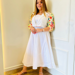 Selfie Pearl White Cotton Maxi Dress