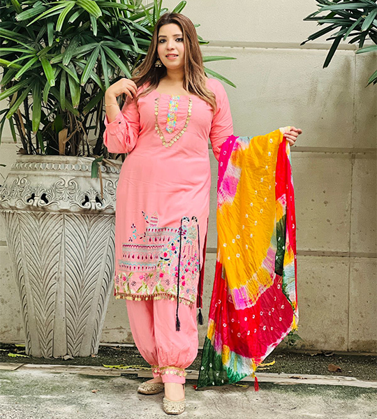 Buy Pink White Hand Block Printed Cotton Suit - Set of 3 | SB00058/S/SHAB7  | The loom