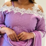 Selfie Lavender Shiffli Designer Cotton Suit Set