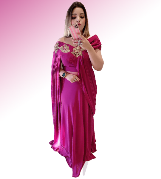 Selfie Purple Designer Gown