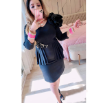 Selfie Jade Black Lycra Dress