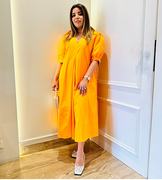 Selfie Yam Orange Cotton Dress