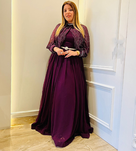 Selfie Sangria Purple Georgette Gown