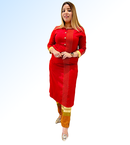Selfie Persian Red Cotton Suit Set