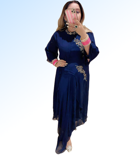 Selfie Azure Blue Georgette Gown