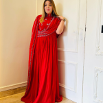 Selfie Crimson Red Georgette Gown